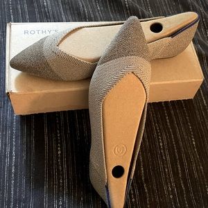 Rothy’s NWT “The Point” Metallic Flats